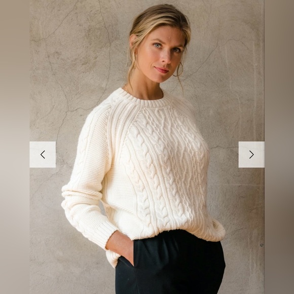 Able Claudette Fisherman Sweater in Antique White, Size XXL - Picture 4 of 8